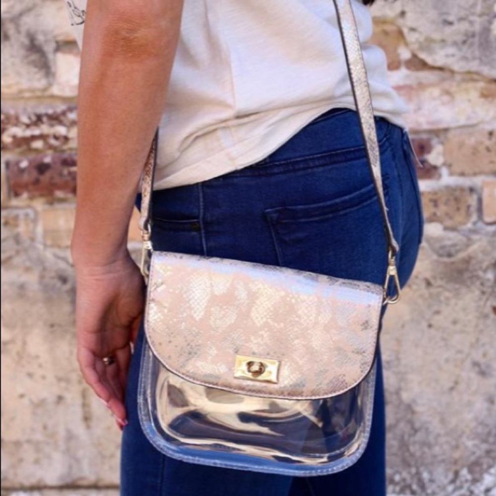 Holographic Snake Clear Crossbody Bag